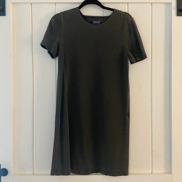 Patagonia Organic Cotton T Shirt Dress Dark Gray Size Small - Picture 1 of 8